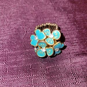 Turquoise flower ring OS